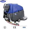 Dual brush automatic concrete floor cleaning machine